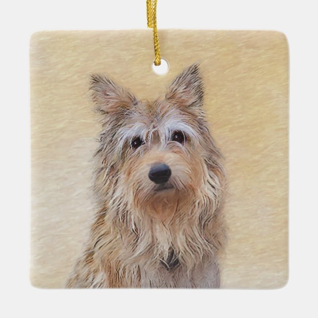 Berger Picard Malerei - Niedliche Original Hunde K Keramikornament (Vorderseite)