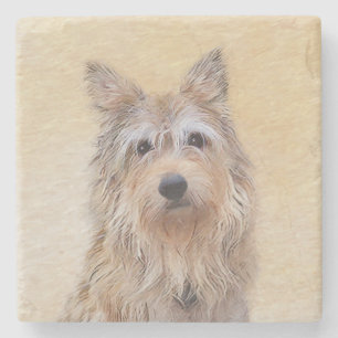 Berger Picard Painting - Cute Original Dog Art Steinuntersetzer