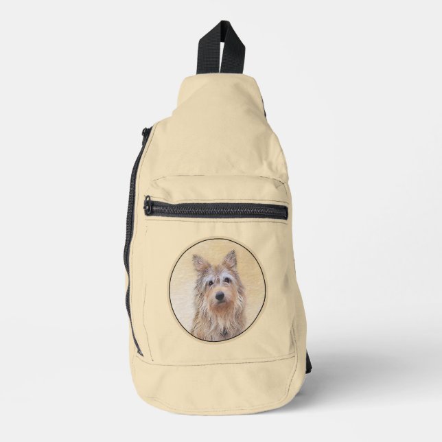 Berger Picard Shepherd Dark Fawn Painting Dog Art Crossbody Bag (Vorderseite)