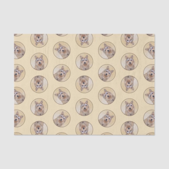 Berger Picard Shepherd Dark Fawn Painting Dog Art Seidenpapier (Vorderseite)