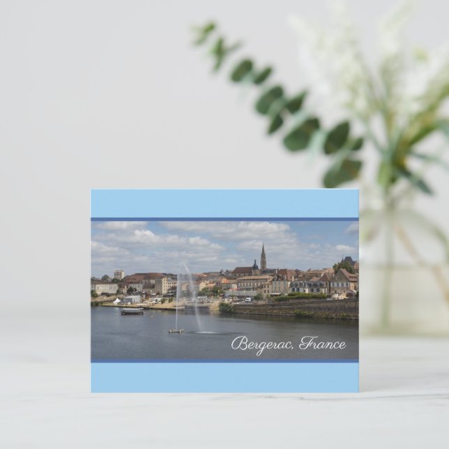 Bergerac Panoramic Cityscape Frankreich Feiertagspostkarte (Stehend Vorderseite)