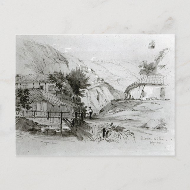 Bergerhaus, Valparaiso, 1834 Postkarte (Vorderseite)