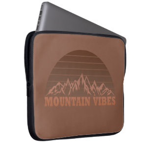 Bergflöten Vintager Retro-Sonnenuntergang Laptopschutzhülle