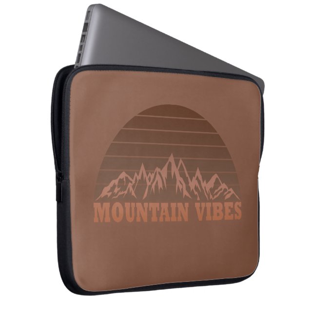 Bergflöten Vintager Retro-Sonnenuntergang Laptopschutzhülle (Vorne Rechts)