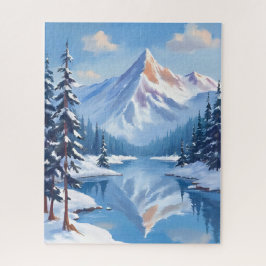 Bergflucht | Winter Schnee Wasserfarben Natur