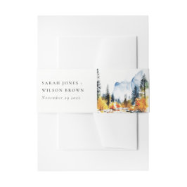 Bergfluss Herbst Winterlandschaft Hochzeit Einladungsbanderole