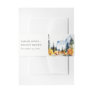 Bergfluss Herbst Winterlandschaft Hochzeit Einladungsbanderole