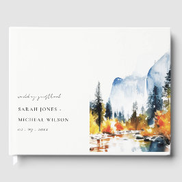 Bergfluss Herbst Winterlandschaft Hochzeit Gästebuch