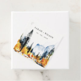 Bergfluss Herbst Winterlandschaft Hochzeit Geschenkanhänger