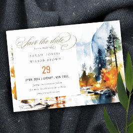 Bergfluss Herbst Winterlandschaft Hochzeit Save The Date