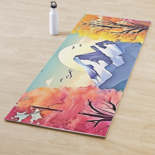 Bergfluss Landschaft Kunst, Dichtung Yogamatte