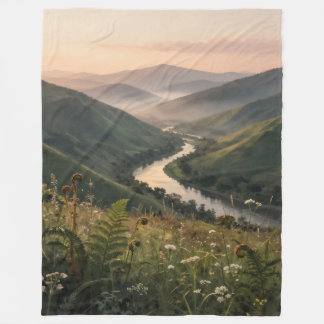 Bergfluss-Landschaftskunst-Druck Fleece-Decke Fleecedecke