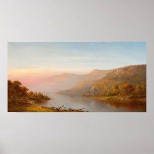 Bergflusslandschaft (Herbst am Hudson) Poster
