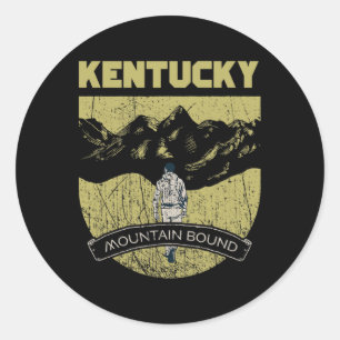Berggebundenes Kentucky Wandern Camping Wanderung Runder Aufkleber