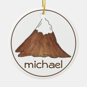 Berggipfel Bergsee-Zauber Camping Wandern Keramik Ornament