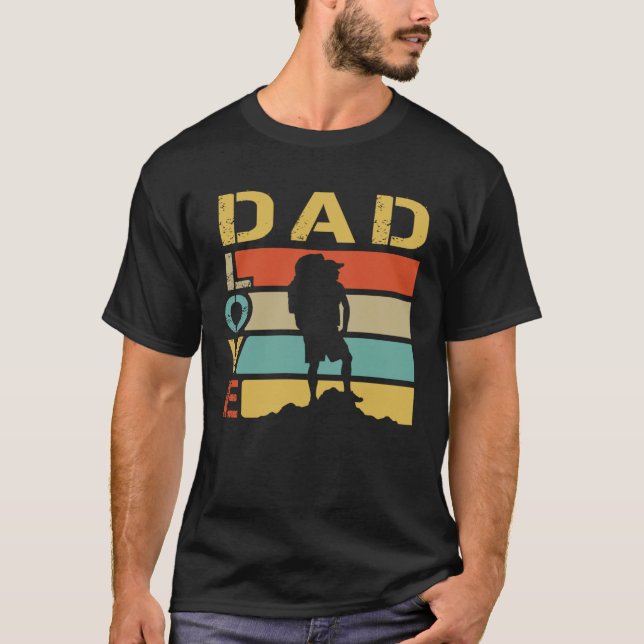 Berggipfel Bergsteigen Vater Vintages Wandern T-Shirt (Vorderseite)