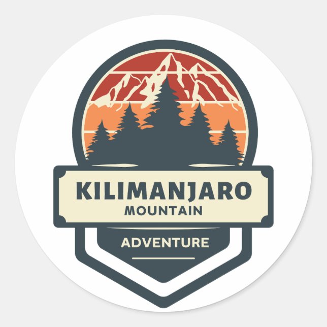 Berggipfel Kilimanjaro Runder Aufkleber (Vorderseite)
