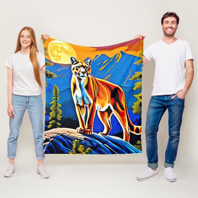 Berggipfel Lion Moonlit Fleecedecke (Beispiel)