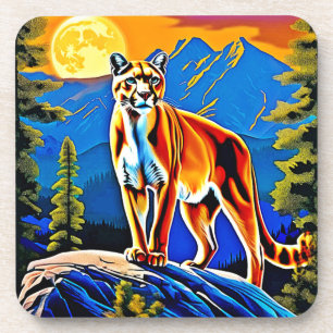 Berggipfel Lion Moonlit Getränkeuntersetzer
