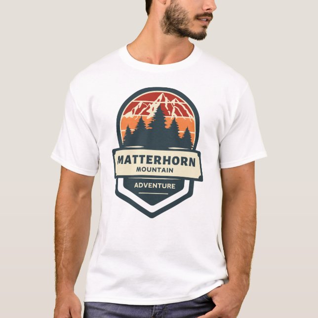 Berggipfel Matterhorn Klettern und Wandern T-Shirt (Vorderseite)