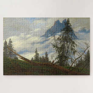 Berggipfel mit treibenden Wolken - Friedrich