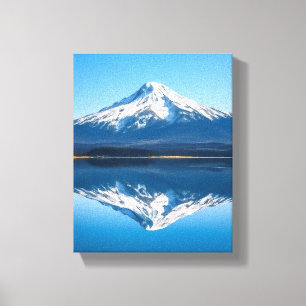 Berggipfel-Reflexionssee-Leinwandkunst Leinwanddruck