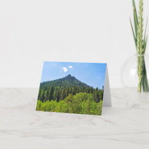 Berggipfel und Wälder am goldenen Tor Dankeskarte