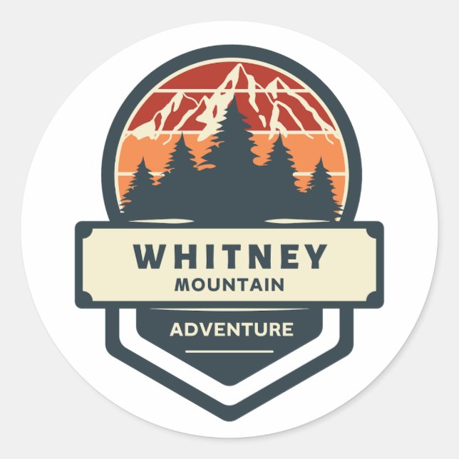 Berggipfel Whitney Runder Aufkleber (Vorderseite)