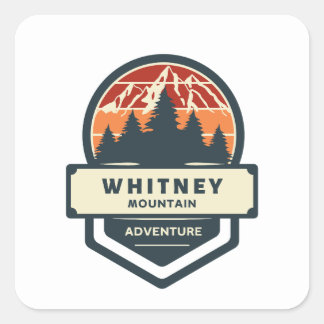 Berggipfelbesteigung und Wandern am Whitney Quadratischer Aufkleber