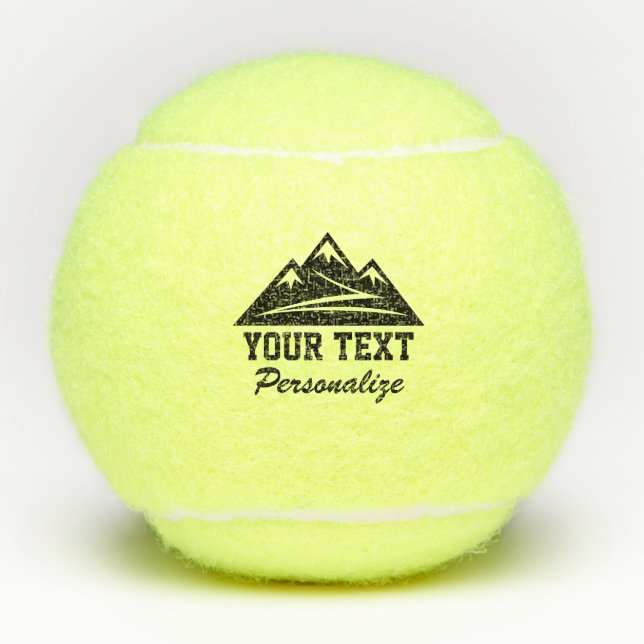 Berggipfellogos individuelle Name bedruckt Tennisb Tennisbälle (Vorderseite)