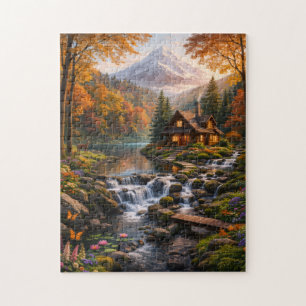 Berghütte im herbstlichen Glanz, friedliche Natur