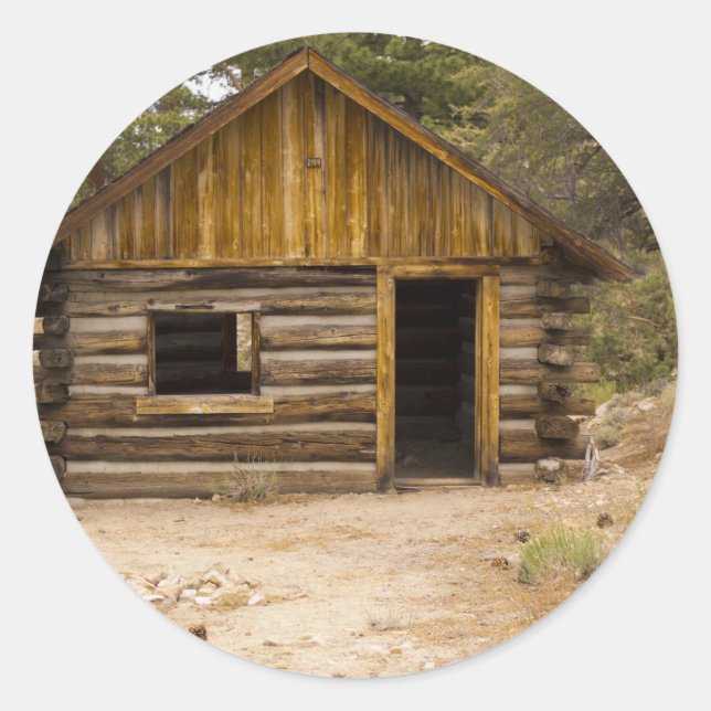 Berghütte Runder Aufkleber (Vorderseite)