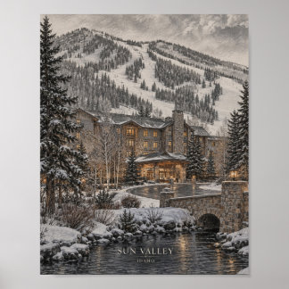 Berghütte und See Poster | Rustikale Wildnis