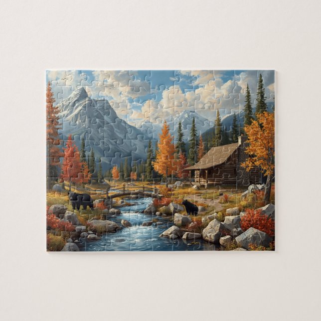 Berghüttenbären Herbstbach Szene (Horizontal)