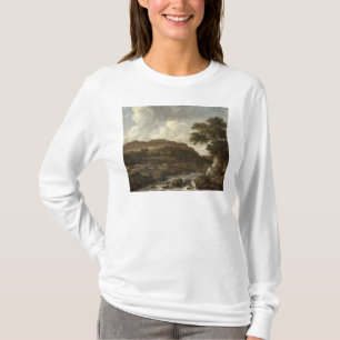 Bergige bewaldete Landschaft mit einem Strom T-Shirt