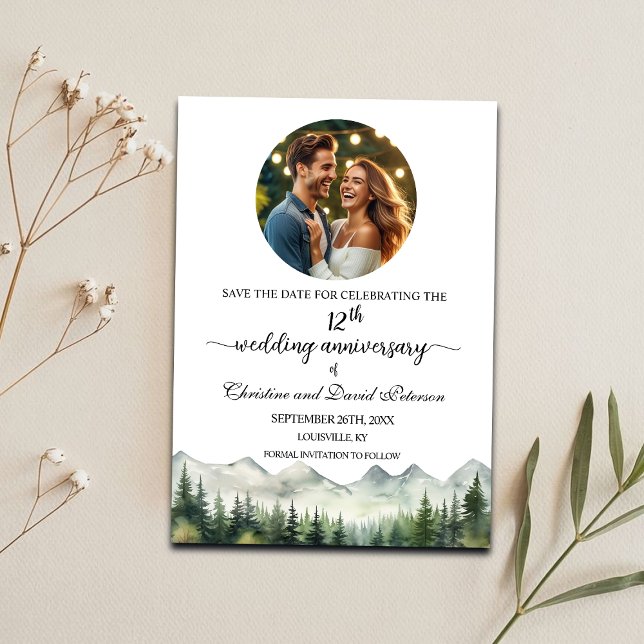Bergkiefern 12. Hochzeitstag Foto Save The Date (Von Creator hochgeladen)