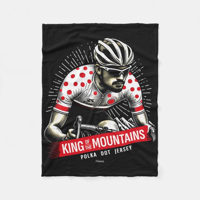 Bergkönig Polka Dot Jersey Radfahren Cli Fleecedecke (Vorderseite)