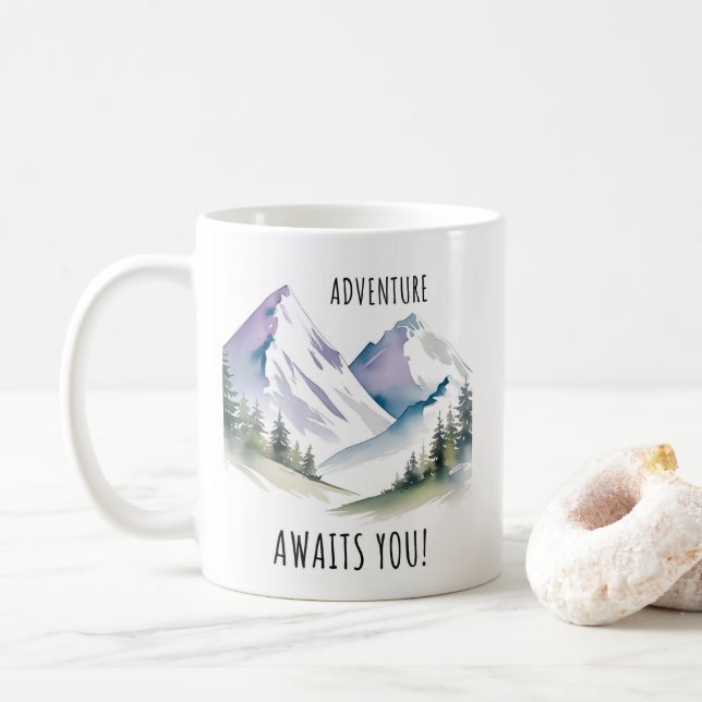 Bergkunst, Wanderlust, Abenteuer, Reise Kaffeetasse (Mit Donut)