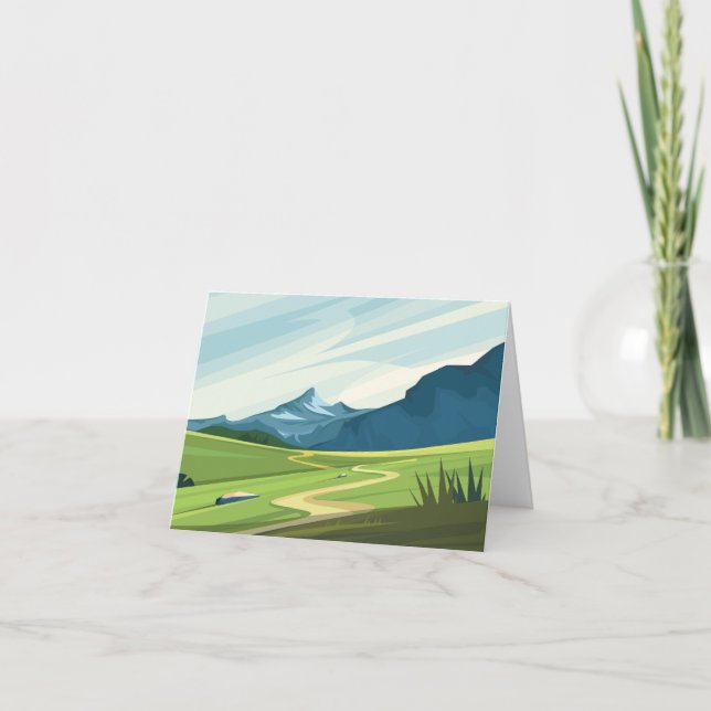 Berglandschaft Dankeskarte (Vorderseite)