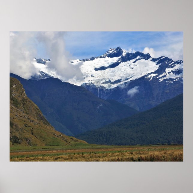 Berglandschaft des Berges Aspiring Poster (Vorne)