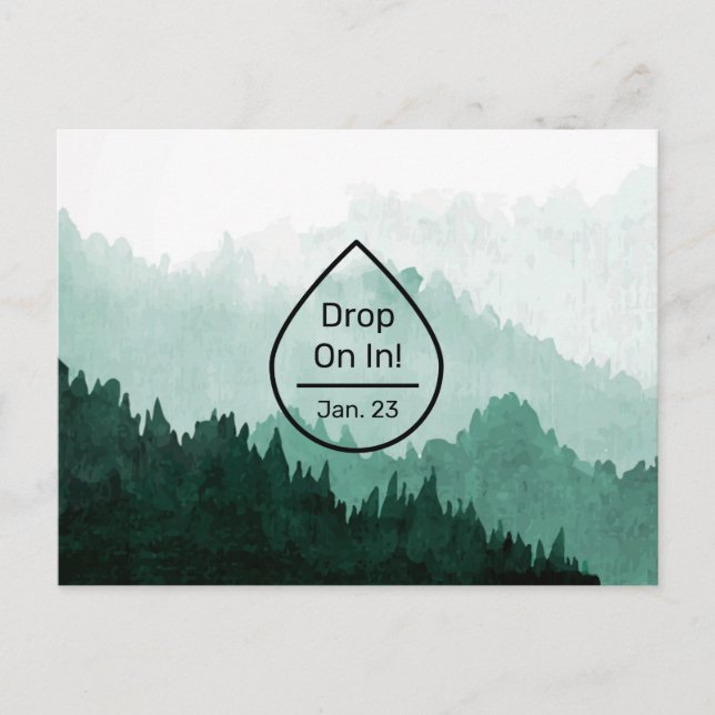 Berglandschaft Essenzielle Ölklasse Einladung Postkarte (Vorderseite)
