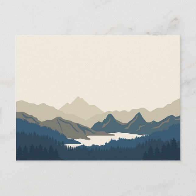 Berglandschaft im Abend Postkarte (Vorderseite)