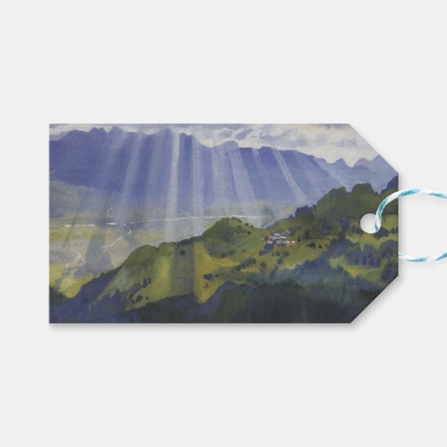 Berglandschaft in der Schweiz (Serebriakova) Geschenkanhänger (Vorderseite (Horizontal))