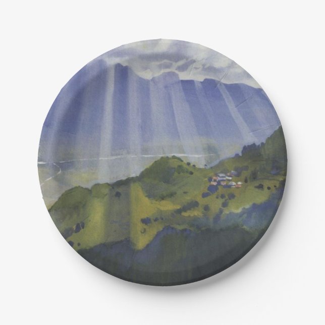 Berglandschaft in der Schweiz (Serebriakova) Pappteller (Vorderseite)