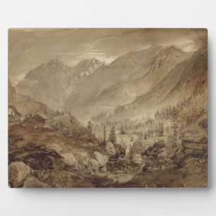 Berglandschaft, Macugnaga, 1845 (Stift & braun Fotoplatte