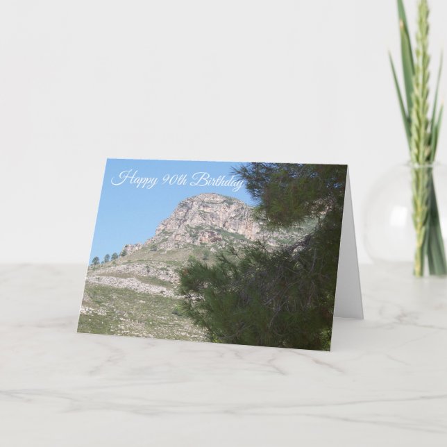 Berglandschaft Personalisiert 90. Geburtstag Karte (Vorderseite)