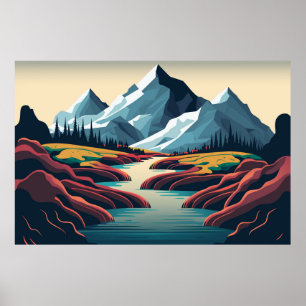 Berglandschaft Poster