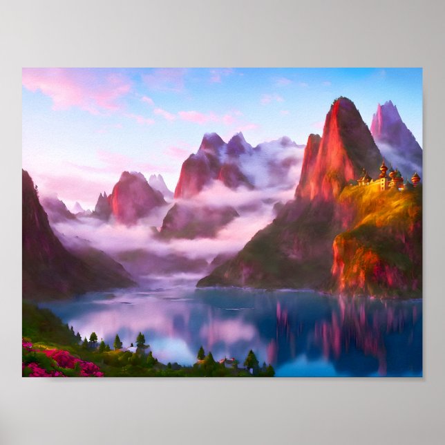 Berglandschaft Poster (Vorne)