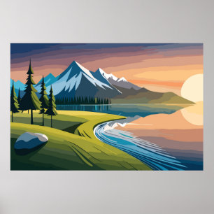 Berglandschaft Poster