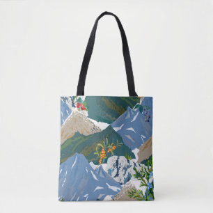 Berglandschaft und wilde Beere. Seamless-Vintag Tasche